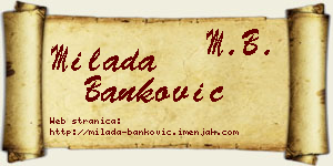 Milada Banković vizit kartica
